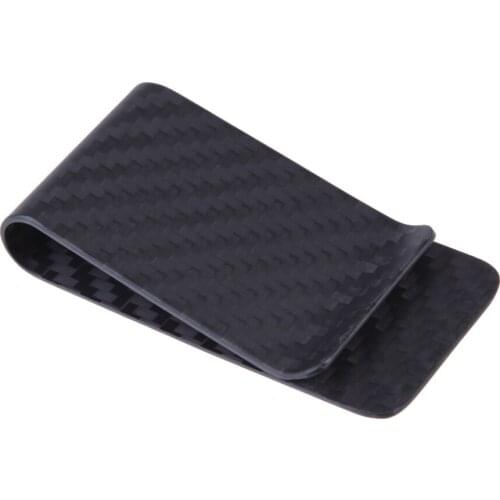 New Real Glossy Carbon Matt Black Money Clip Texture Wallet Purse Money Clip Holds Credit Card Cash Holder Around 15 Cards