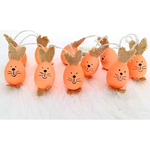 Easter Decoration Battery Operated Easter Series Rabbit Eggs Party House Holiday LED String Lights