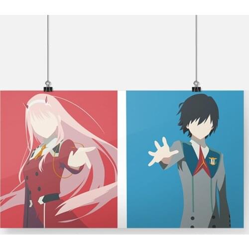 Hiro and Zero two DARLING in the FRANXX Poster Framed Wooden Frame Canvas Painting Wall Art Decor Study Home Decoration Prints