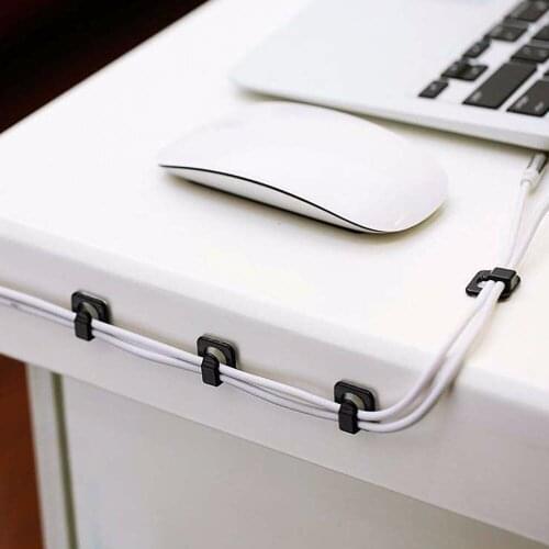 18 Pieces Self-adhesive Mini Wire Organizing Clip Network Data Cable Organizer Single Hook Fixed Wire Clip Wall Fixing Stickers