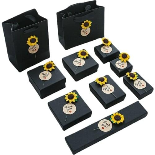1Pc Sunflower Printed Jewelry Gift Boxes Bracelets Earring Ring Necklace Jewelry Box Womens Jewelry Gifts Packagin Cases Display