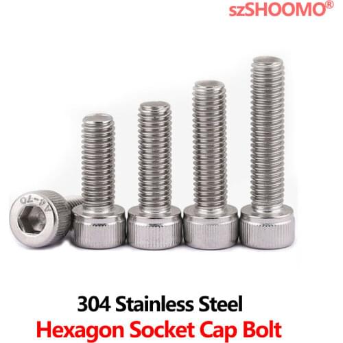 Hex Hexagon Socket Cap Screw Extension Cup Head Cheese Head Screw,M5M6*8/10/12/16/20/25/30/40/50/-200 304 Stainless Steel DIN912