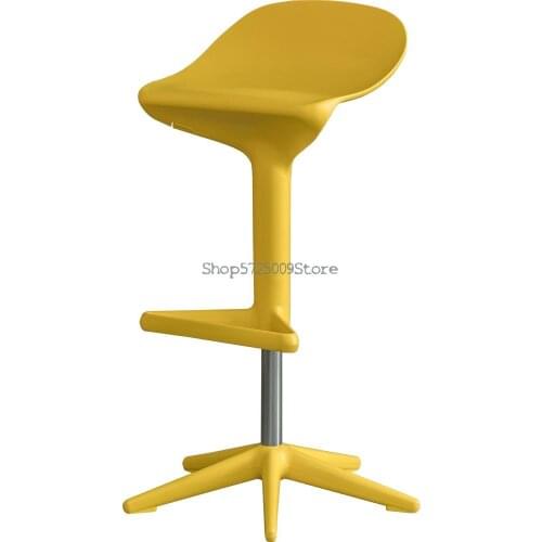 Nordic Spoon Bar Chair Lift Chair Back High Foot Bar Stool Front Desk Chair Modern Simple European Rotary Bar Chair