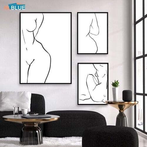 Scandinavian Wall Art Women Profile Line Canvas Posters And Prints Minimalist Abstract Decorative Picture Nordic Decoration Home