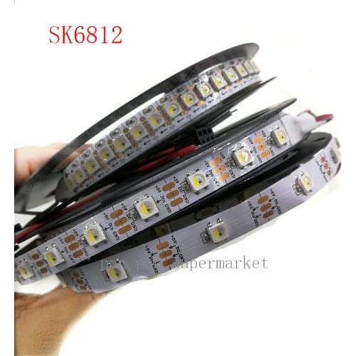 SK6812 led strip 30/60/144led/m RGBW 4 in 1 individual addressable IP30/65/67 DC5V 6812 White/Black pcb