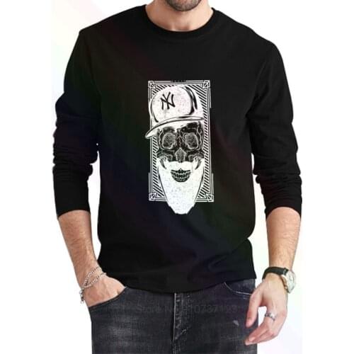 Swag Beard Face Skull Logo Classic Black T-Shirt 2021 Newest Summer Mens Long Sleeve Popular Tees Shirt Tops Novel Unisex