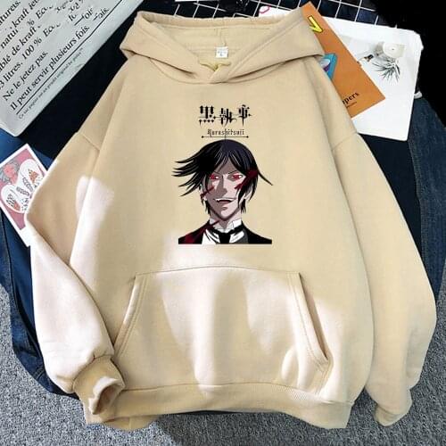 Anime Black Butler Manga Hoodie Japanese Style Hoody Sweatshirt Kuroshitsuji Toboso Yana Hoodies Sebastian Streetwear Clothes