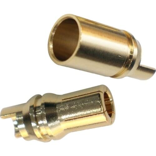 In Stock! 10mm Bullet Female Male Connectors Gold Plated Copper Connector Semicircle Golden Connector