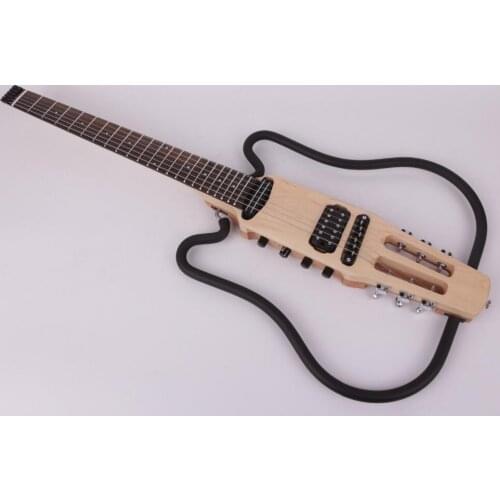 In stock ,headless electric silent travel guitar built in effect portable foldable free shipping，Real photos, wholesale and reta