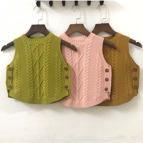 Toddler Boy Vest 2019 Autumn Winter Kids New Fashion Vests Jackets Baby Girl Cute Soft Knitted Vests Kids Sleeveless Waistcoat
