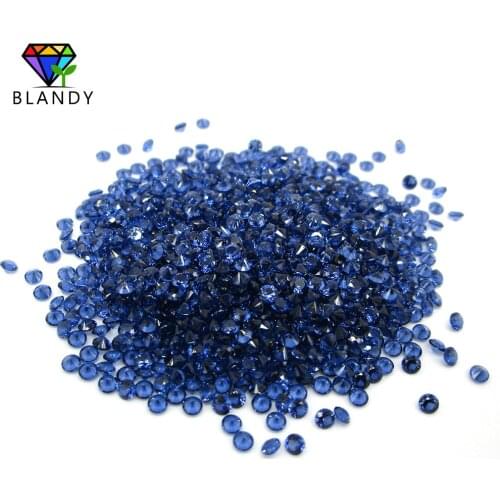 100pcs/lot Grade 1.25mm Round Shape Blue Color Nano Stone 5A Wax Casting Blue Synthetic Beads For Jewelry