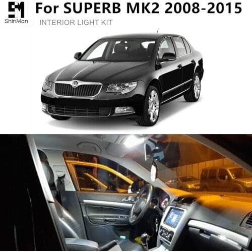 18x Canbus No Error LED Interior Reading Dome Map Light Bulbs Kit For 2008-2015 Skoda SUPERB MK2 Car Accessories