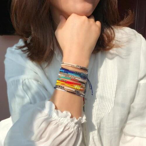 2020 Boho Retro Fashion Colorful Bead Bohemian Crystal Bracelet Simple Handwork Beaded Bracelet For Women Jewelry