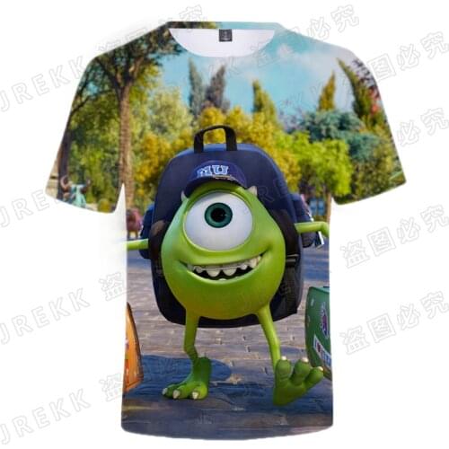 2021 Summer Monsters University 3D T shirt Short Sleeve Boy Girl Kids Streetwear Men Women Children Print T-shirt Cool Tops Tee