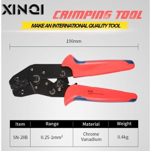 SN-28B+1550Pcs dupont crimping tool pliers terminal ferrule crimper wire hand tool set terminals clamp kit tool