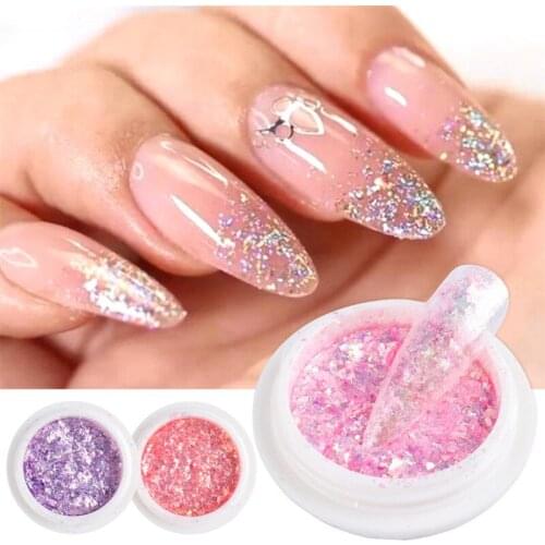 Aluminum Foil Nail Glitter Sequins Flakes Irregular Foil Paper UV Gel Polish Reflective Chrome Powder Nail Art Decor