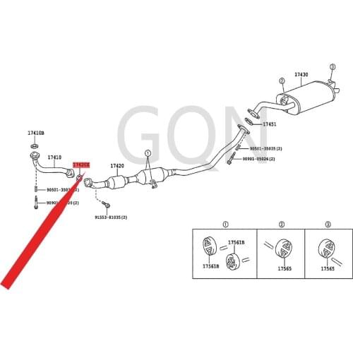 Central exhaust pipe gasket 2005-Toy ota VIT ZRA CTI SSI ENT ACO ROL LAA XIO Exhaust pipe interface gasket Exhaust pipe gasket