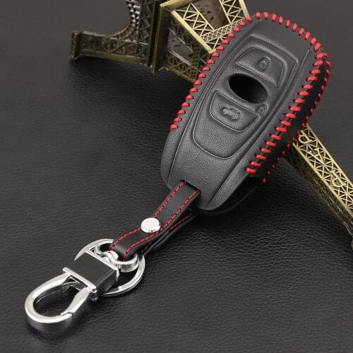 RIMIDI Car styling Genuine Leather Car Key Case Fit For Subaru XV BRZ Forester Legacy Outback key cover holder