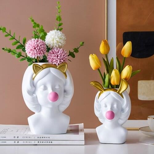 Human vein of Nordic-style resin, flower pot cute for girls, flower decoration and succulent home bouquet