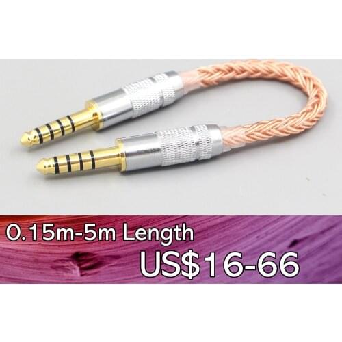 LN007721 16 Core 99% 7N OCC Earphone Cable 4.4mm Balanced Male to 4.4mm Balanced Male Audio Adapter