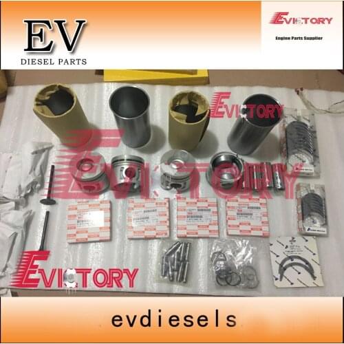 For Isuzu 4JB1T engine rebuild kit 4JB1 piston+ring+cylinder liner+gasket kit bearing kit valve guide seat+bushing