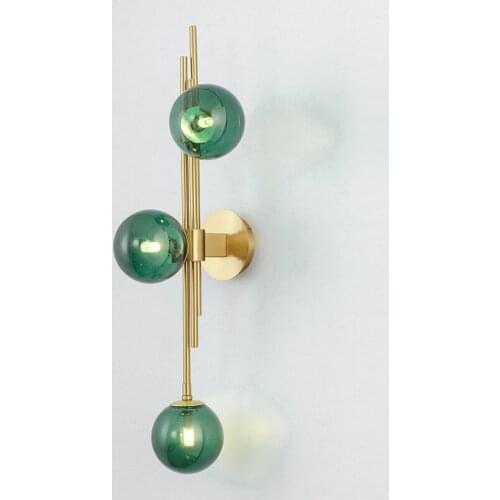 Contracted sitting room glass wall lamp Nordic hotel corridor designer blue wall lamp of bedroom the head of a bed