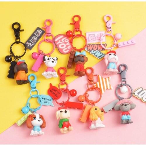Korea Keychain Pet Dog Anime Key chain Friends Gift Charm Bag Keychain Accessories Womens Car Phone Key Chain Pendant