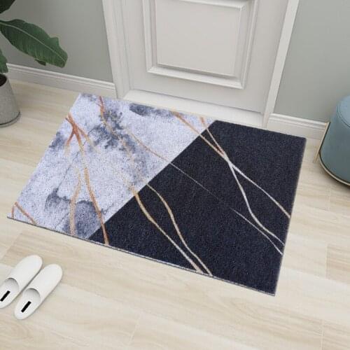 Nordic Stripe Home Doormat Bedroom Bath Kitchen Living Room Carpet PVC silk Loop Anti-slip Mat Custom Indoor Entrance Door Mat