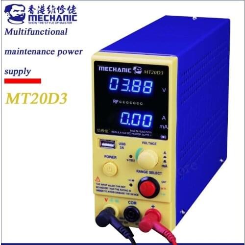 MECHANIC MT20D3 DC Laboratory 20V 3A Regulated Power Supply Adjustable Voltage Regulator Stabilizer Switching Bench Source
