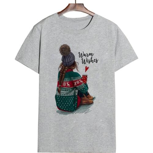 Camisetas Verano Mujer Women Summer Vogue Tops Waim Wishes Letter Printed Tshirt Casual Tees Streetwear Aesthetic Female T-shirt