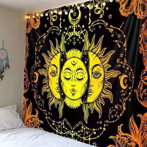 The hottest selling sun flower goddess tapestry dormitory bedroom wall decoration hanging cloth exclusive large size supply