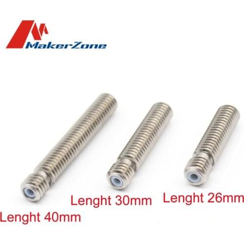 M6 Throat 26 mm 30 mm 40 mm Length with PTFE Tube Inside for MK8 1.75mm Filament Extruder RepRap 3D Printer Part