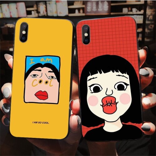 Soft TPU phone case Novel Unique cartoon design cover for iphone 7 8 6s 6 plus 11 pro max XS XR 10 X se 5 5s luxury shell Coque