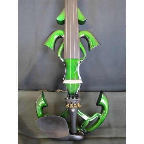 Handmade New Model Solid Wood Top Art Green 4/4 Electric Violin/Violino Case Bow String Instrument