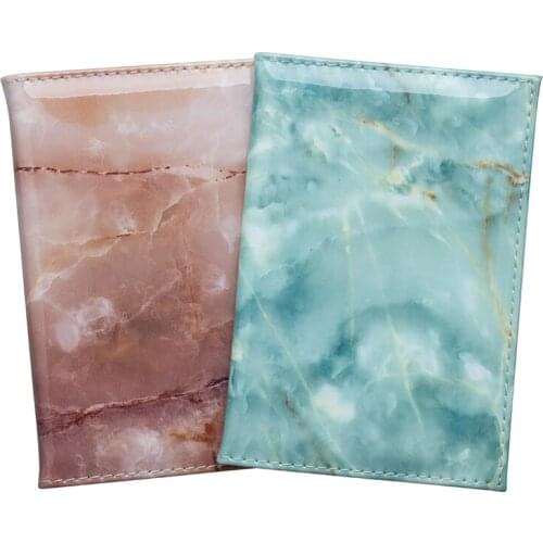 Taoxian brown marble PU letters national Passport Cover Cute Credit Card Holder PU Leather Passport Holder with Traveling