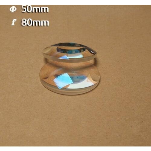 Optical Glass Plano-convex Lens 50mm Diameter ,80 Focal Length Experiment Instrument Tool