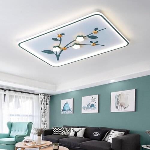 Chinese Style Ultra-thin Wooden Floral Embellishment LED Ceiling Lamp Antiquity Elegant Bedroom Lamp Creative Living Room Lights