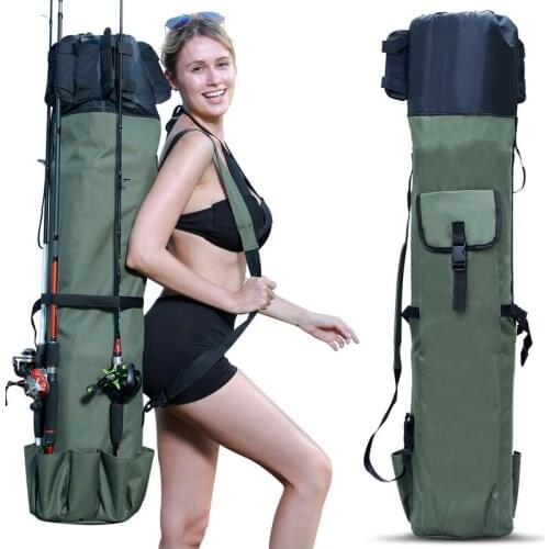 Sougayilang Foldable Canvas Fishing Bag Large Capacity Multifunctional Fishing Tackle Pack Outdoor Bags Fishing Tool Storage Bag