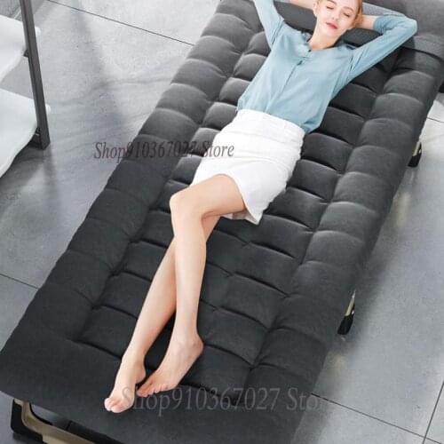 Foldable Bed Single Bed Household Simple Siesta Lunch Bed Escort Portable Office Multifunctional Marching Bed Reclining Chair