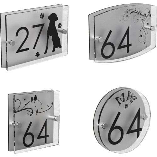 DIY House Number House Number Plaques Patterned Door Acrylic Sign Street Name Plate