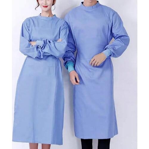 New Scrubs Women Uniform Men Tunic Overalls Long Sleeved Solid Nurse Nursing Work Uniform Pocket Gown Dress медицинская форма q5