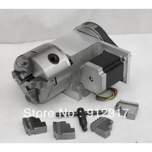 CNC Rotary axis,the A axis, the fourth rotation axis, K12 100mm three claw chuck 6:1