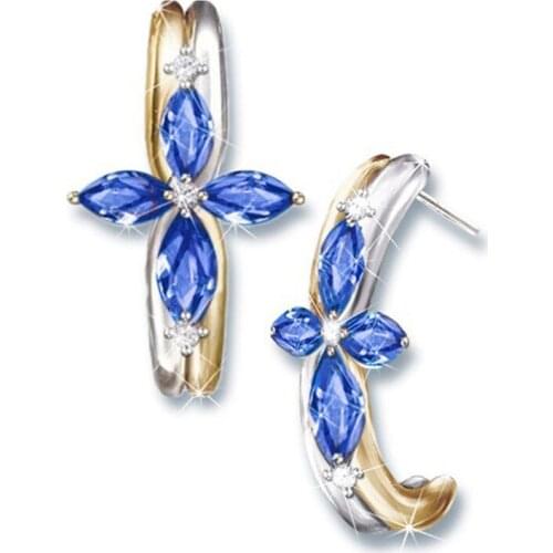 MENGYI Women' Exquisite Two Tone Jewelry Stud Earrings Fashion Personality Wedding Earrings Charm Hight Grade Earrings Set