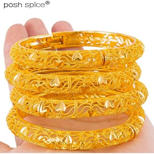 10MM Middle East Gold Bangles Bracelets Dubai Arabic Bangles for Women Ethiopian Bracelets Muslim Wedding Jewelry African Gifts