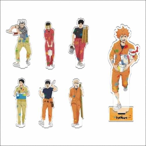 1 Pcs Cartoon Anime Haikyuu!! Acrylic Desk Stand Figures Models Hinata Kageyama Tsukishima Cosplay Plate Collection Model Toys