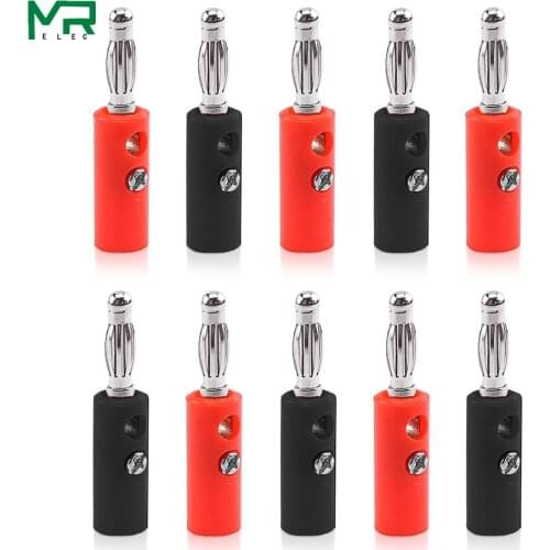 10pcs 4mm , speakers, , pure copper, banana plugs, 4mm banana heads, Banana Plug Connector Jack Screw-type Banana Head Black