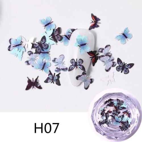 3D Butterfly Sequins Holographic Simulation Butterfly Nail Sequin Acrylic Paillettes Sparkle Nail Glitter For Nail Decoration