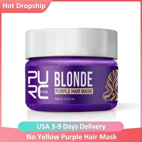 60ml No Yellow Purple Blonde Hair Mask Anti Brass Off Shampoo Shiny Hair Color Bleaching And Dyeing Yellow Hair Care Mask