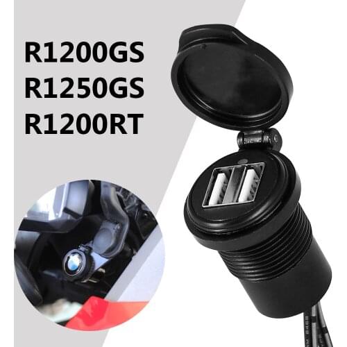 Motorcycle Power Adapter Dual USB Charger Cigarette lighter Waterproof Plug Socket For BMW R1200GS R1200RT R1250GS ADV LC