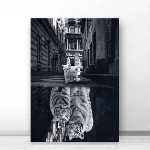 Diamond embroidery animal tiger cat 5d Diy full square round diamond painting mosaic rhinestone wall artist home decoration acce